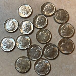 90% silver old dimes